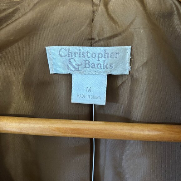 NWT Christopher & Banks Brown Machine Washable Suede Embroidered Jacket - Size M - Picture 5 of 9